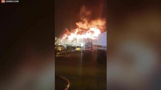 Huge Fireball Lights Up Sky As Fire Breaks Out In Paint Warehouse