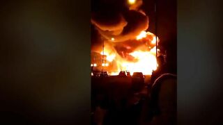 Huge Fireball Lights Up Sky As Fire Breaks Out In Paint Warehouse