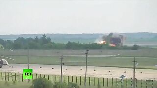 Moment An-26 Crashes While Landing In Russia