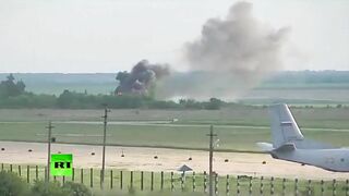 Moment An-26 Crashes While Landing In Russia