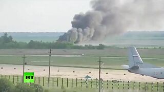 Moment An-26 Crashes While Landing In Russia