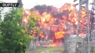 Camera Captures Moment Of Massive Explosion At Russian Power Plant