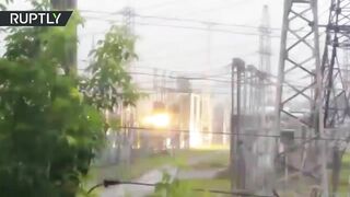 Camera Captures Moment Of Massive Explosion At Russian Power Plant