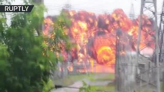 Camera Captures Moment Of Massive Explosion At Russian Power Plant