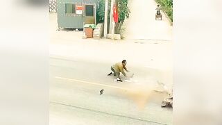 Motorcyclist Collides With Speeding Car