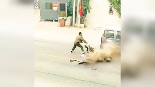 Motorcyclist Collides With Speeding Car