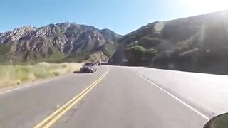 Motorcyclist Nearly Dies When Car Loses Control