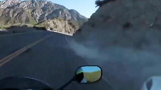 Motorcyclist Nearly Dies When Car Loses Control