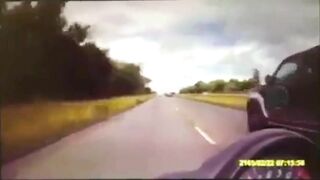 Motorcyclist Weaving In And Out Of Traffic Ends Up Breaking His Leg Due To The Pain
