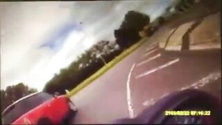 Motorcyclist Weaving In And Out Of Traffic Ends Up Breaking His Leg Due To The Pain