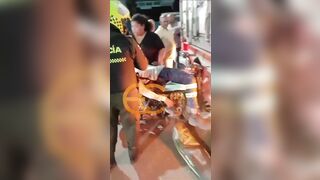 The Motorcyclist Crashed Into The Back Of A Parked Truck