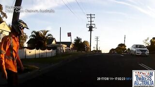 Motorcyclist Nearly Had An Accident After Turning Too Fast