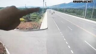 Motorcyclist On Fire