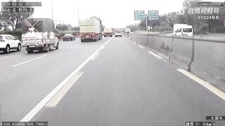 Motorcyclist Hit In The Head By Truck