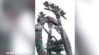 Screaming And Shocked Passengers Get Stuck Upside Down During Rollercoaster Ride In Australia