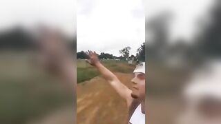 Standing On The Mountain Bike Trail
