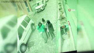 The Unfortunate Woman Was Trapped Between Sliding Vehicles