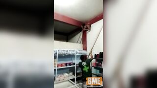 Thief Stuck In Wall And Beaten With Sticks Like A Piñata
