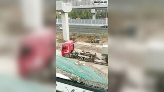 Train Crashes Into Crane