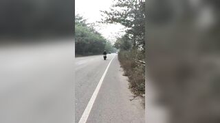Attempt To Lift The Front Wheel Resulting In A Head-on Collision