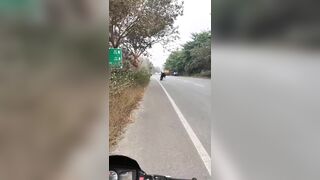 Attempt To Lift The Front Wheel Resulting In A Head-on Collision