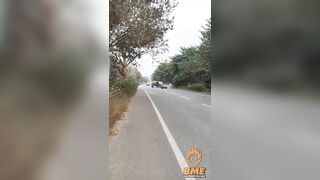 Attempt To Lift The Front Wheel Resulting In A Head-on Collision