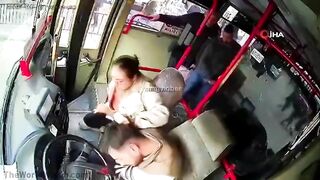 Woman Beats Husband And Bus Driver