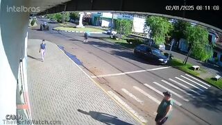 Brazilian Woman Hit By Tractor - Umbrella Blocked