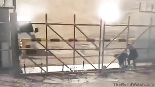 The Worker Was Completely Crushed To Death By The Falling Gate.
