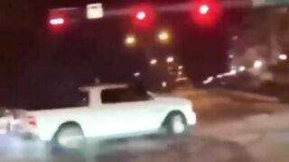 Drift Truck Hits Mast