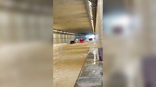 Driving Through A Flooded Tunnel