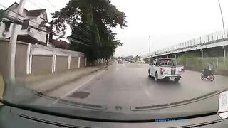 Drunk Driver Crashes Car, Tire Falls Off