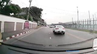 Drunk Driver Crashes Car, Tire Falls Off