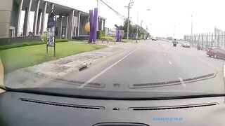 Drunk Driver Crashes Car, Tire Falls Off