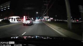 The Idiot In The Truck Didn't Check His Blind Spot.