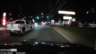 The Idiot In The Truck Didn't Check His Blind Spot.