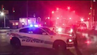 Fire Truck Crashes Into Gas Station