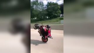 Girl In Back Of Truck Witnesses Motorcycle Accident That Caught Fire