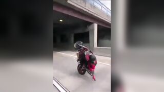 Girl In Back Of Truck Witnesses Motorcycle Accident That Caught Fire