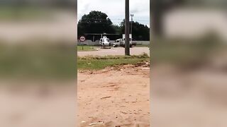 Helicopter Parked On The Street