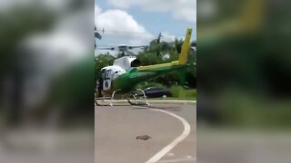 Helicopter Parked On The Street