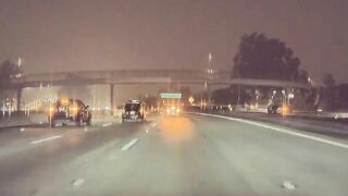 Honda Civic Flies Into The Air After Colliding With Semi-trailer