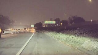 Honda Civic Flies Into The Air After Colliding With Semi-trailer