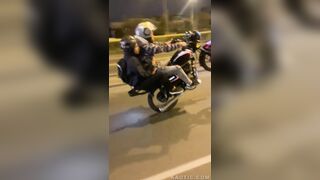 The Fool Hit The Pillar While Doing A Wheelie