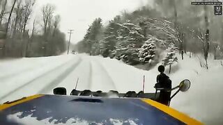 Idiot Tried To Overtake A Semi Truck On A Snowy Road
