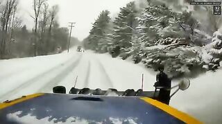 Idiot Tried To Overtake A Semi Truck On A Snowy Road