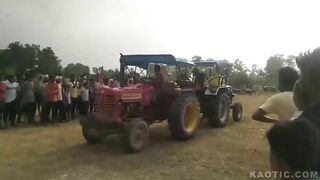 Imagine Being Hit And Killed By Your Own Tractor In Public
