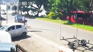 Mexican Cyclist Pelted With Rag Doll