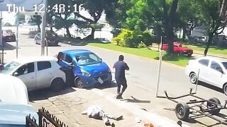 Mexican Cyclist Pelted With Rag Doll