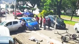 Mexican Cyclist Pelted With Rag Doll